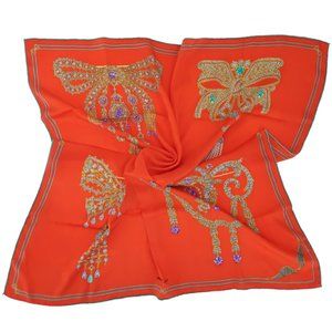 MUST DE CARTIER Jewel printed silk scarf red